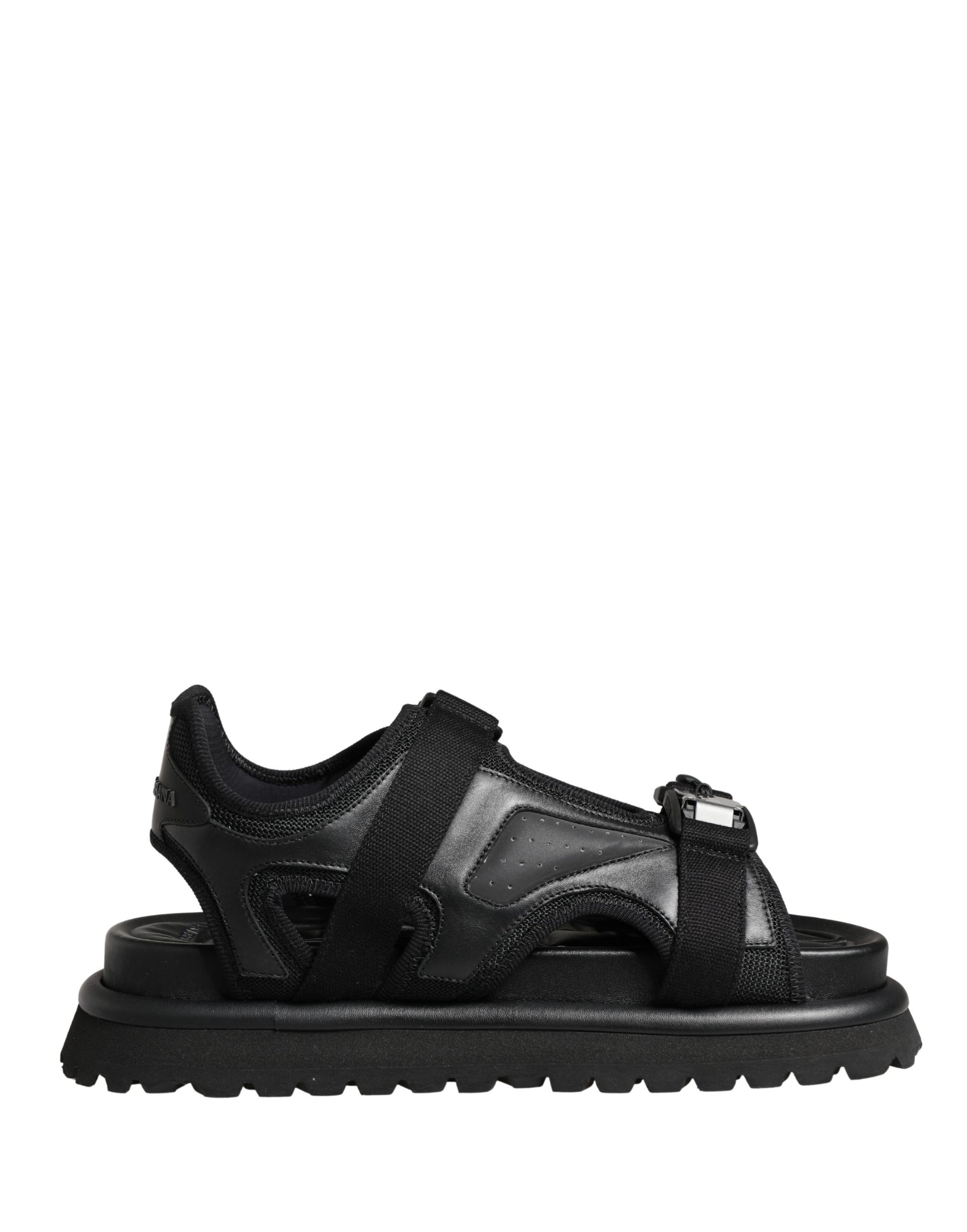 Dolce & Gabbana Black Logo Detailed Men Chunky Sandals Shoes Curated Luxury Accessories by Orvyn