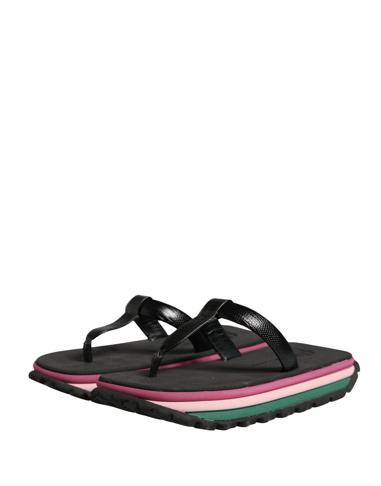 Dolce & Gabbana Multicolor Rubber Chunky Flip Flop Shoes Curated Luxury Accessories by Orvyn