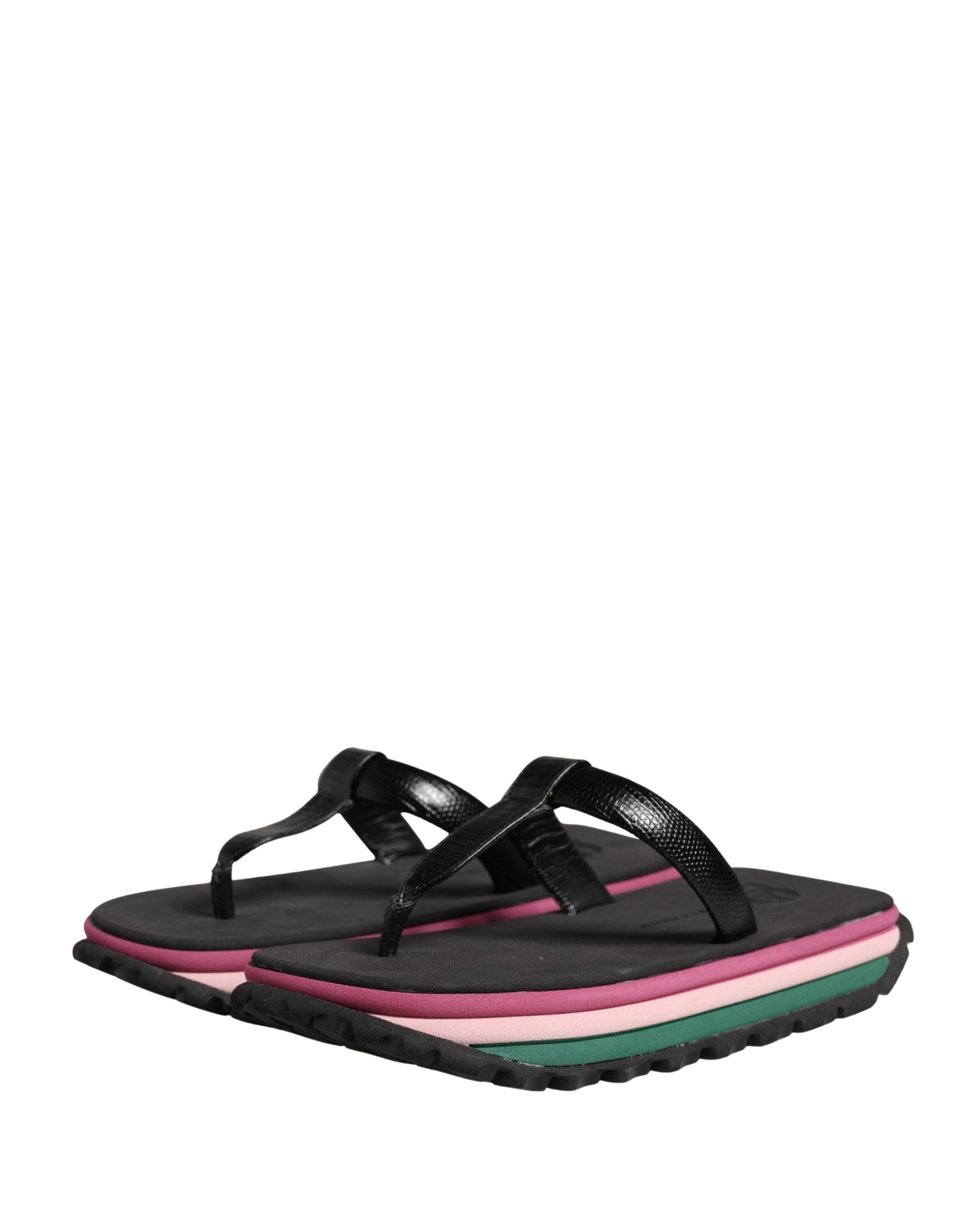 Dolce & Gabbana Multicolor Rubber Chunky Flip Flop Shoes Curated Luxury Accessories by Orvyn