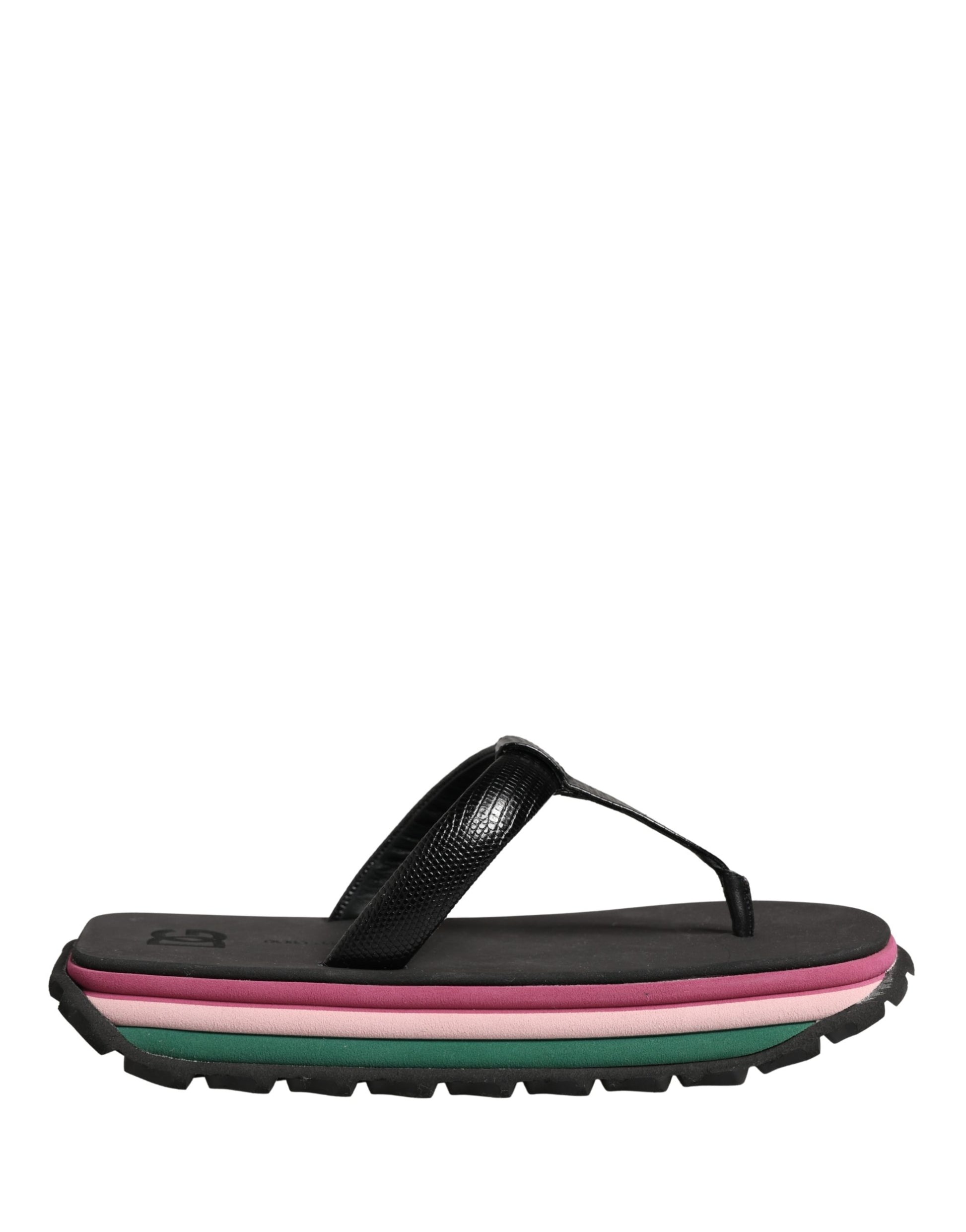 Dolce & Gabbana Multicolor Rubber Chunky Flip Flop Shoes Curated Luxury Accessories by Orvyn