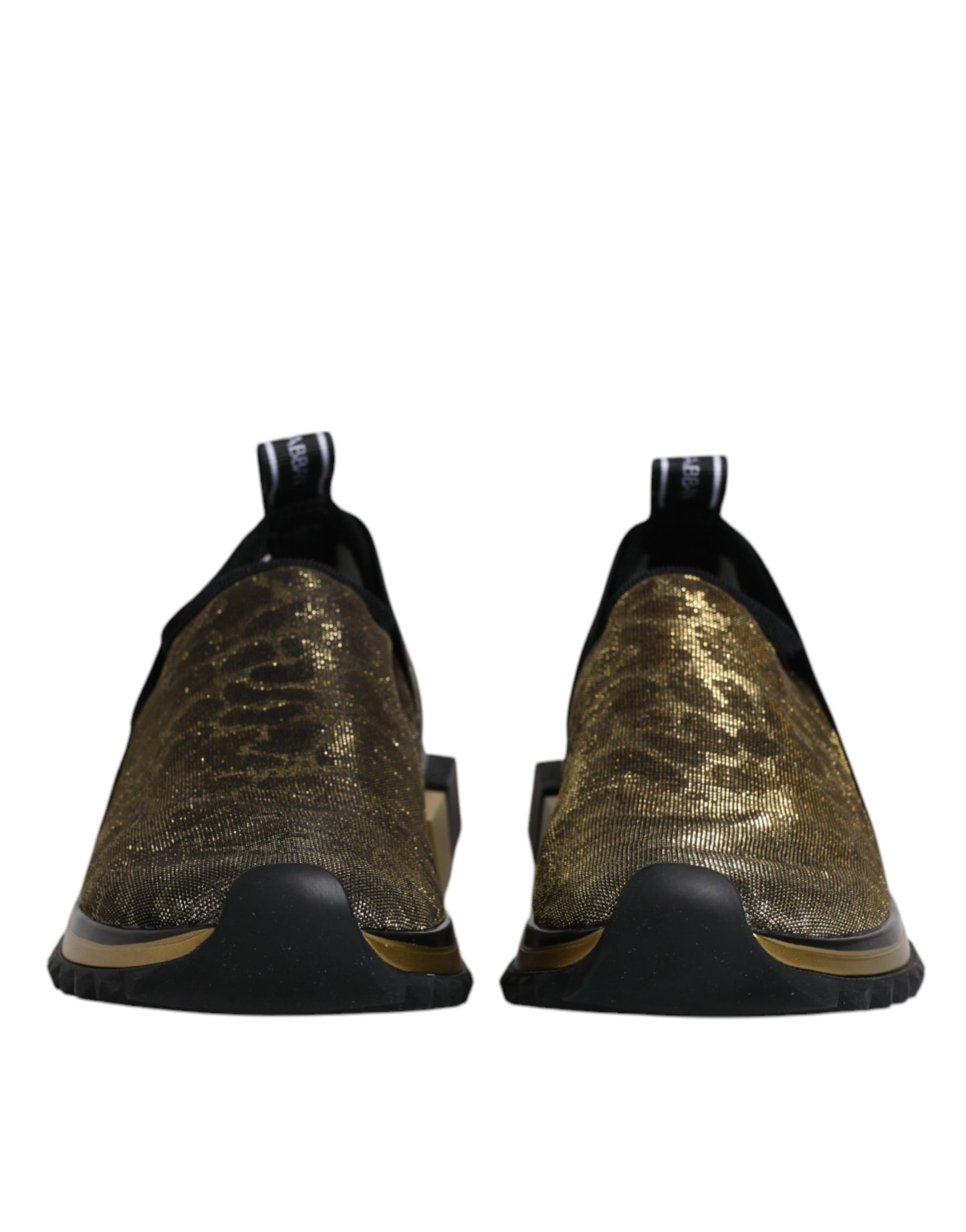 Dolce & Gabbana Gold Glitter Leopard Sorrento Sneakers Shoes Curated Luxury Accessories by Orvyn