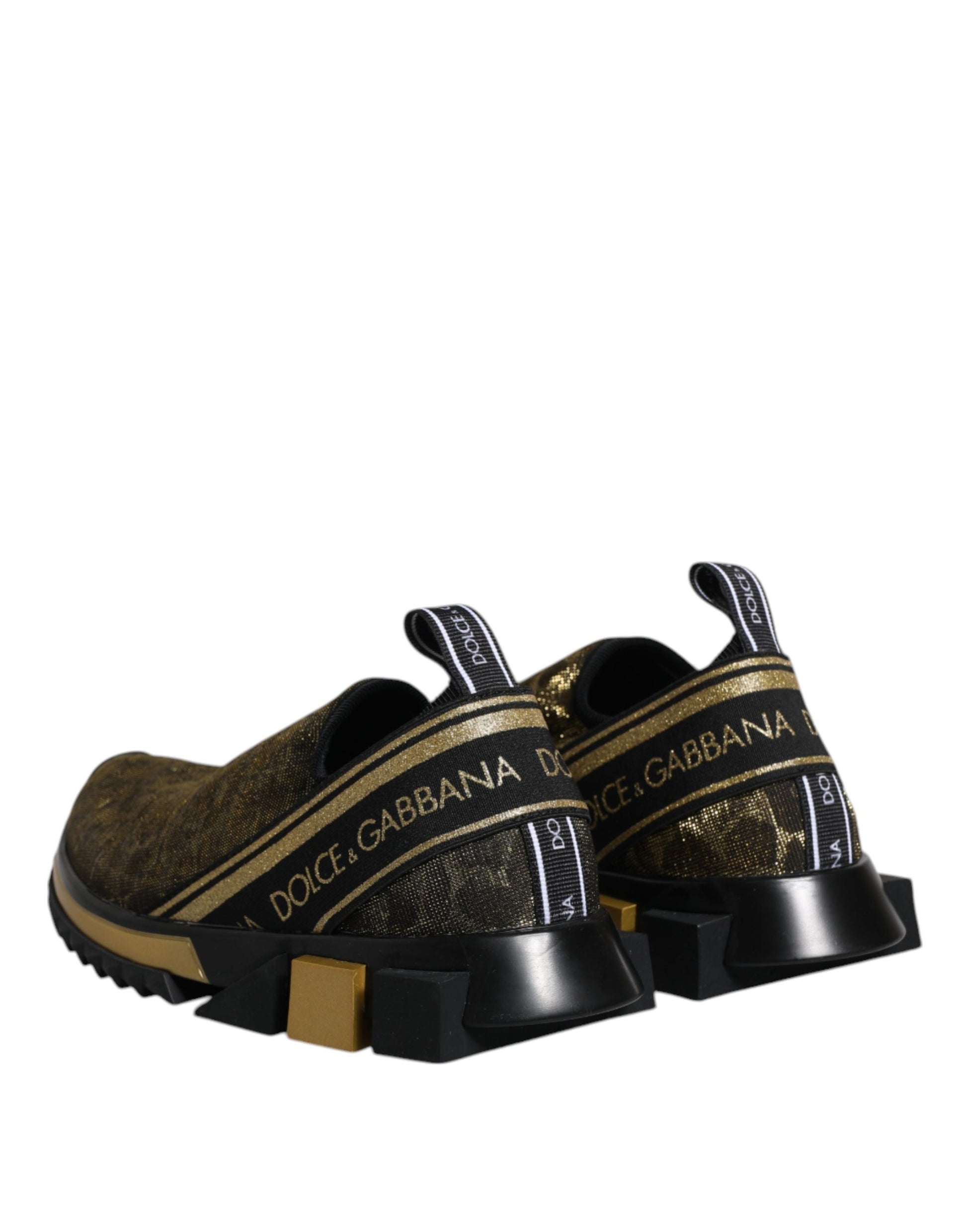 Dolce & Gabbana Gold Glitter Leopard Sorrento Sneakers Shoes Curated Luxury Accessories by Orvyn