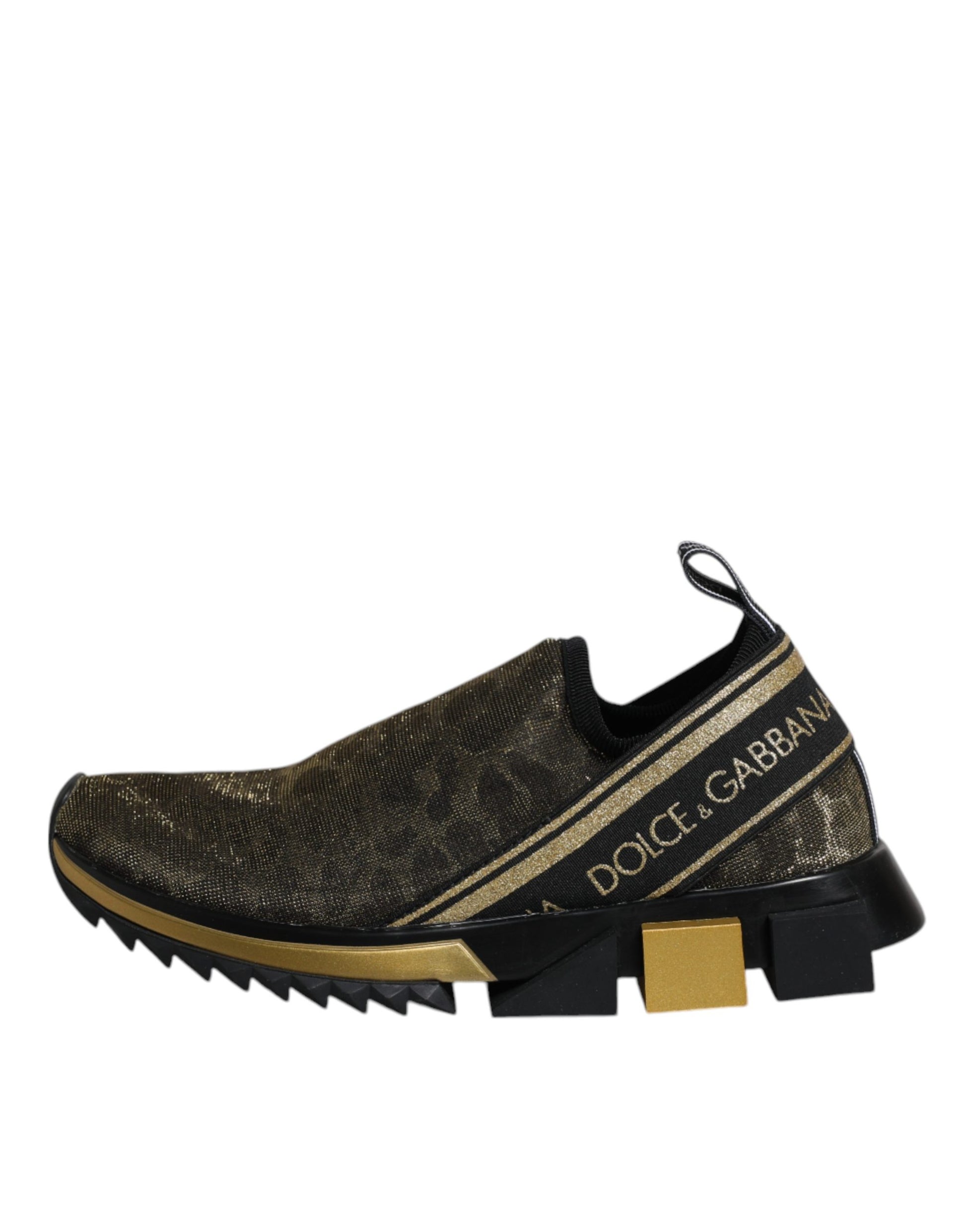 Dolce & Gabbana Gold Glitter Leopard Sorrento Sneakers Shoes Curated Luxury Accessories by Orvyn