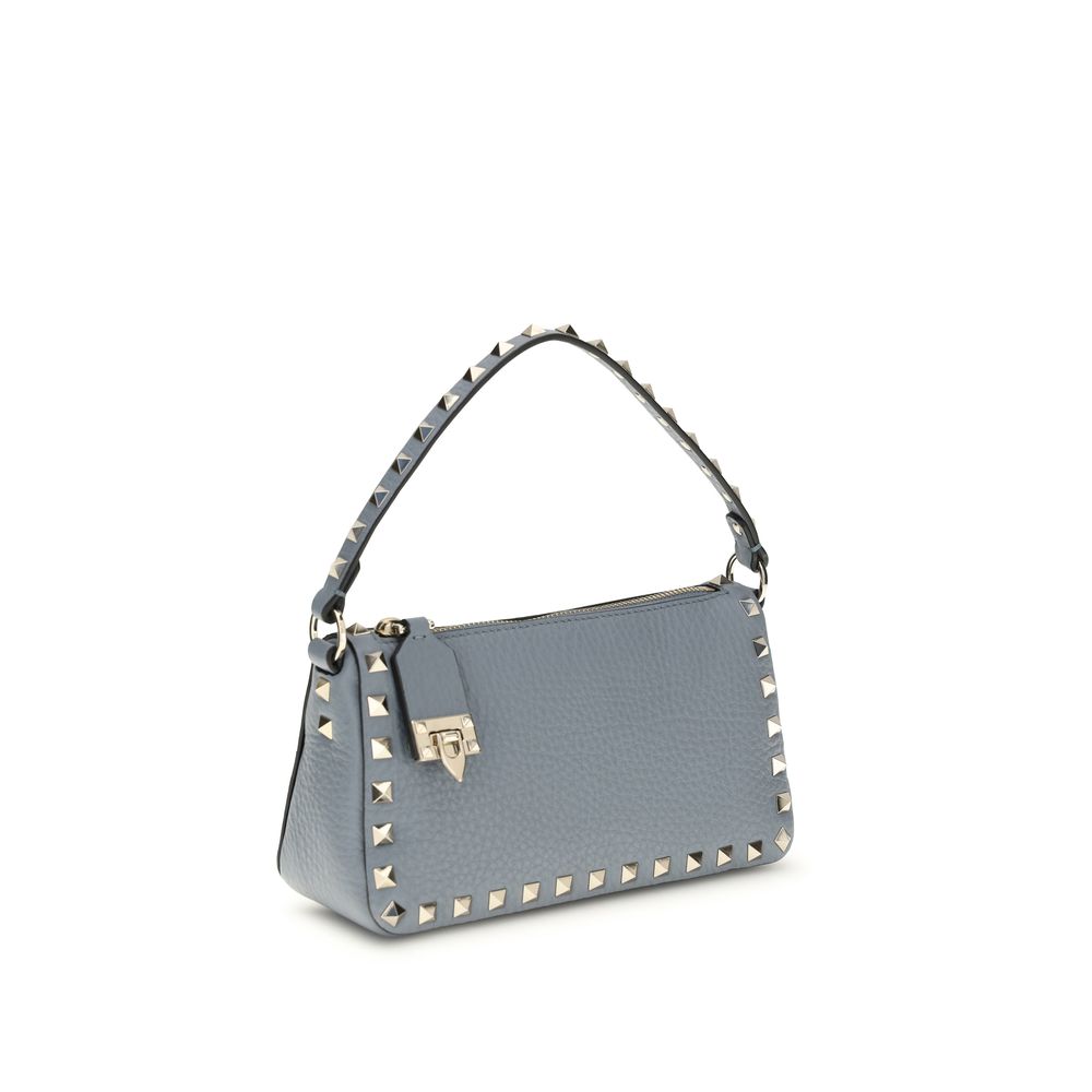 Valentino Garavani Blue Calf Leather Bos Taurus Shoulder Bag Curated Luxury Accessories by Orvyn