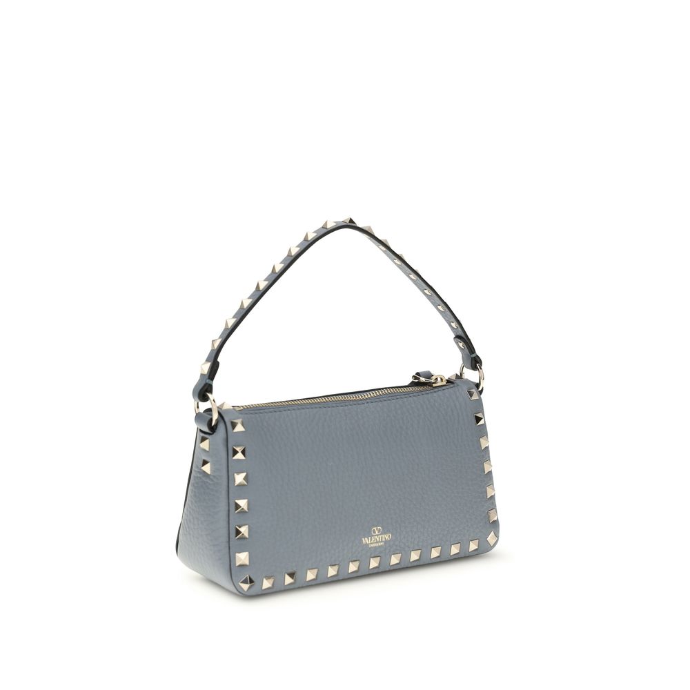Valentino Garavani Blue Calf Leather Bos Taurus Shoulder Bag Curated Luxury Accessories by Orvyn