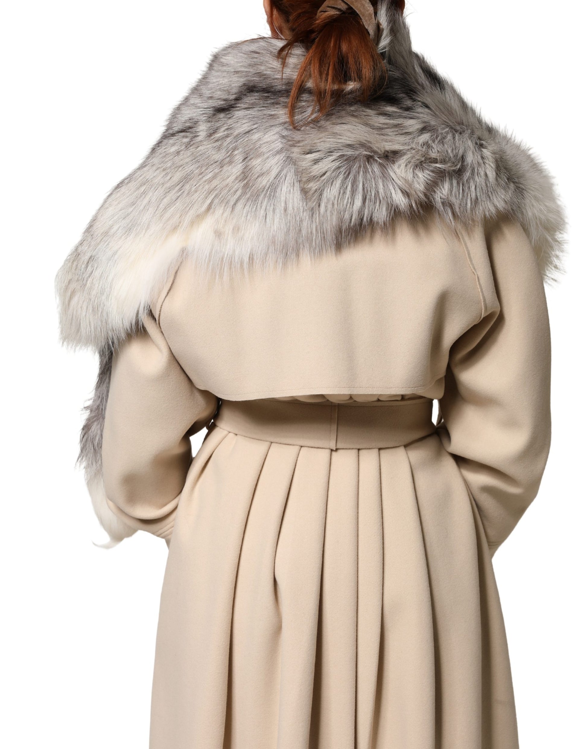 Dolce & Gabbana White Fox Fur Neck Wrap Warmer Winter Scarf Curated Luxury Accessories by Orvyn