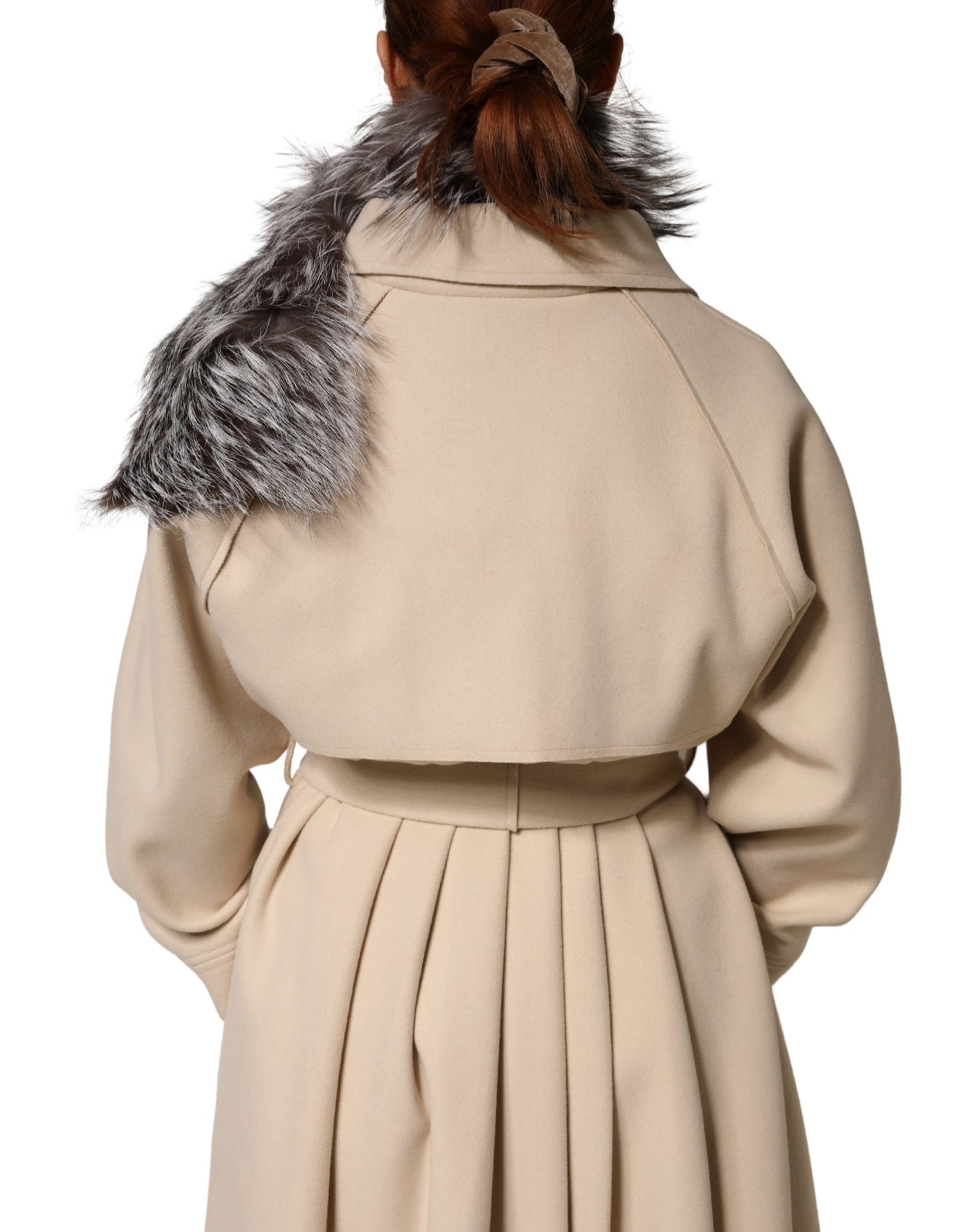 Dolce & Gabbana Gray Fox Fur Neck Wrap Warmer Winter Scarf Curated Luxury Accessories by Orvyn