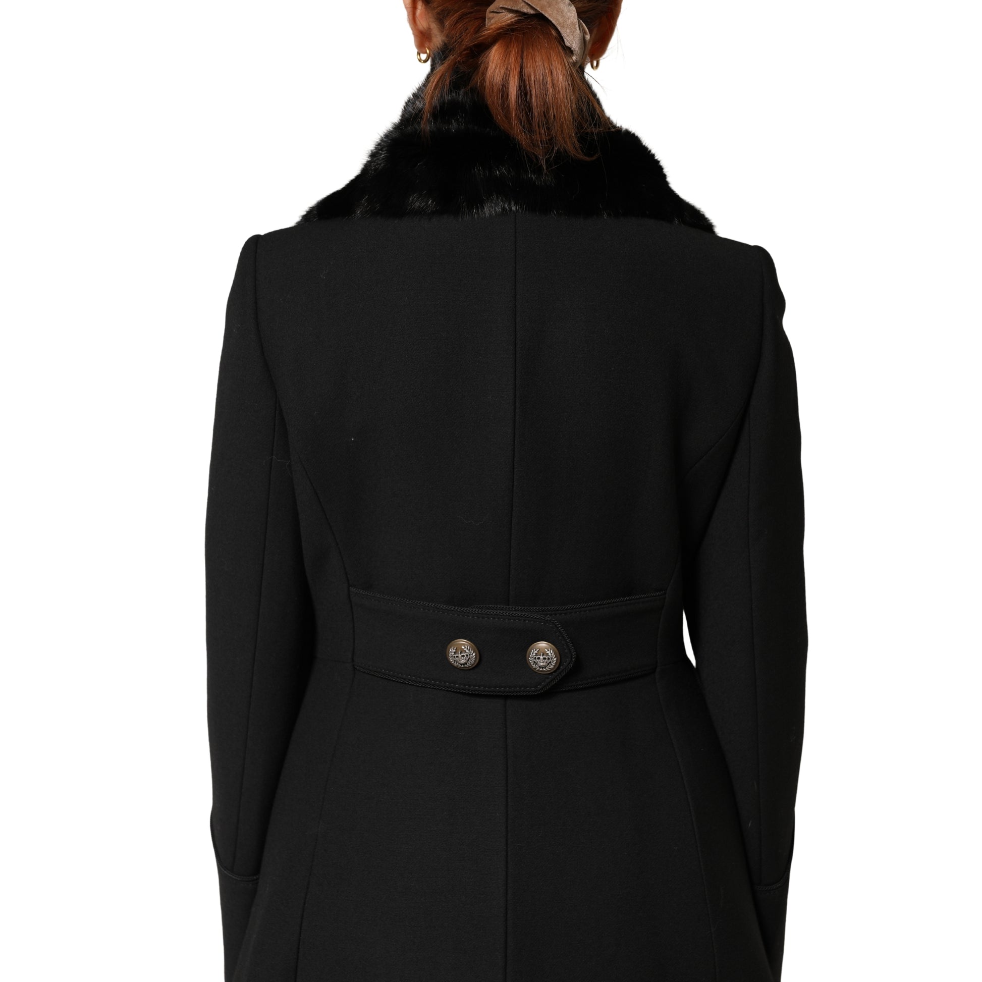 Dolce & Gabbana Black Fur Shawl Neck Wrap Cover Collar Scarf Curated Luxury Accessories by Orvyn