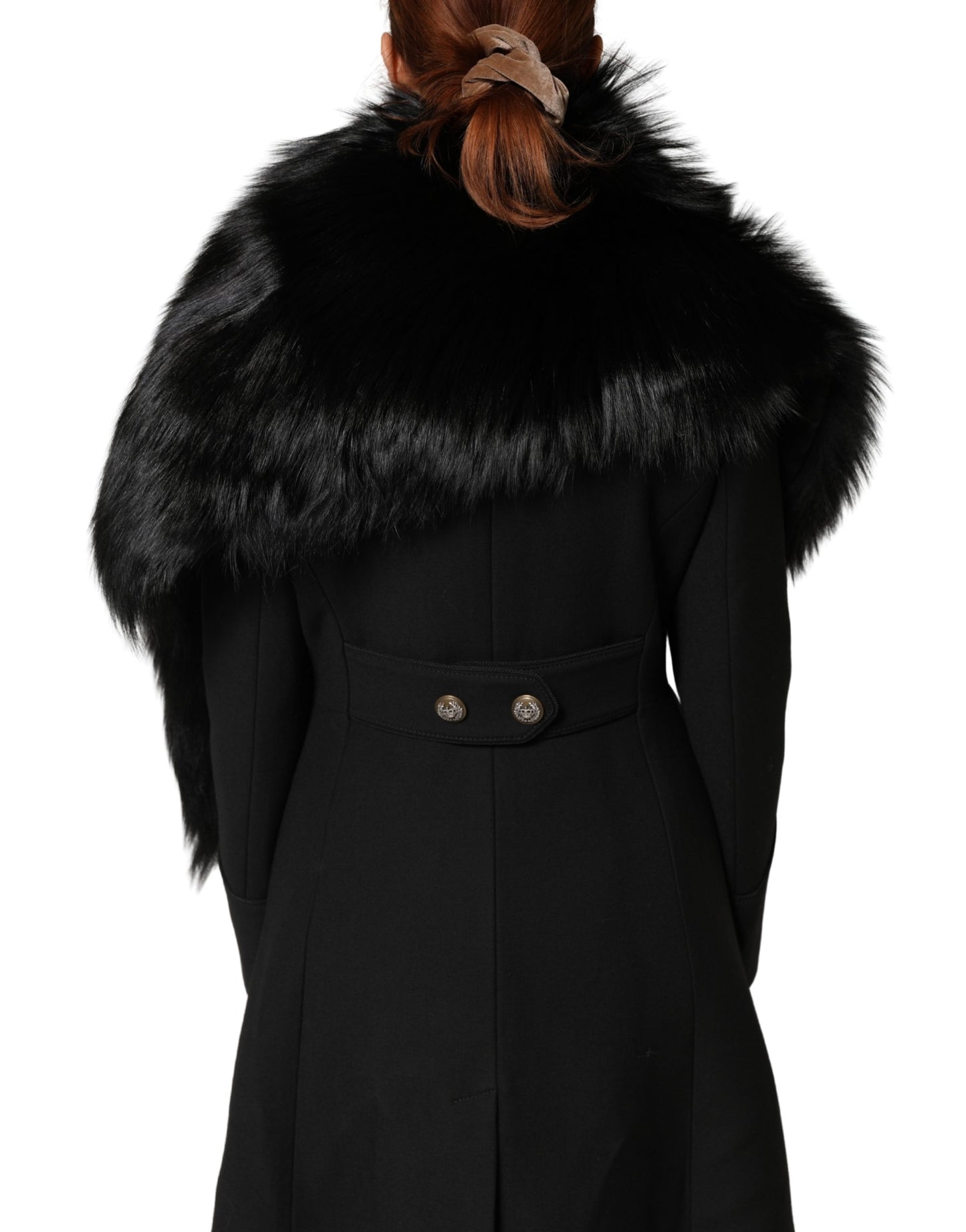 Dolce & Gabbana Black Fox Fur Neck Wrap Warmer Winter Scarf Curated Luxury Accessories by Orvyn