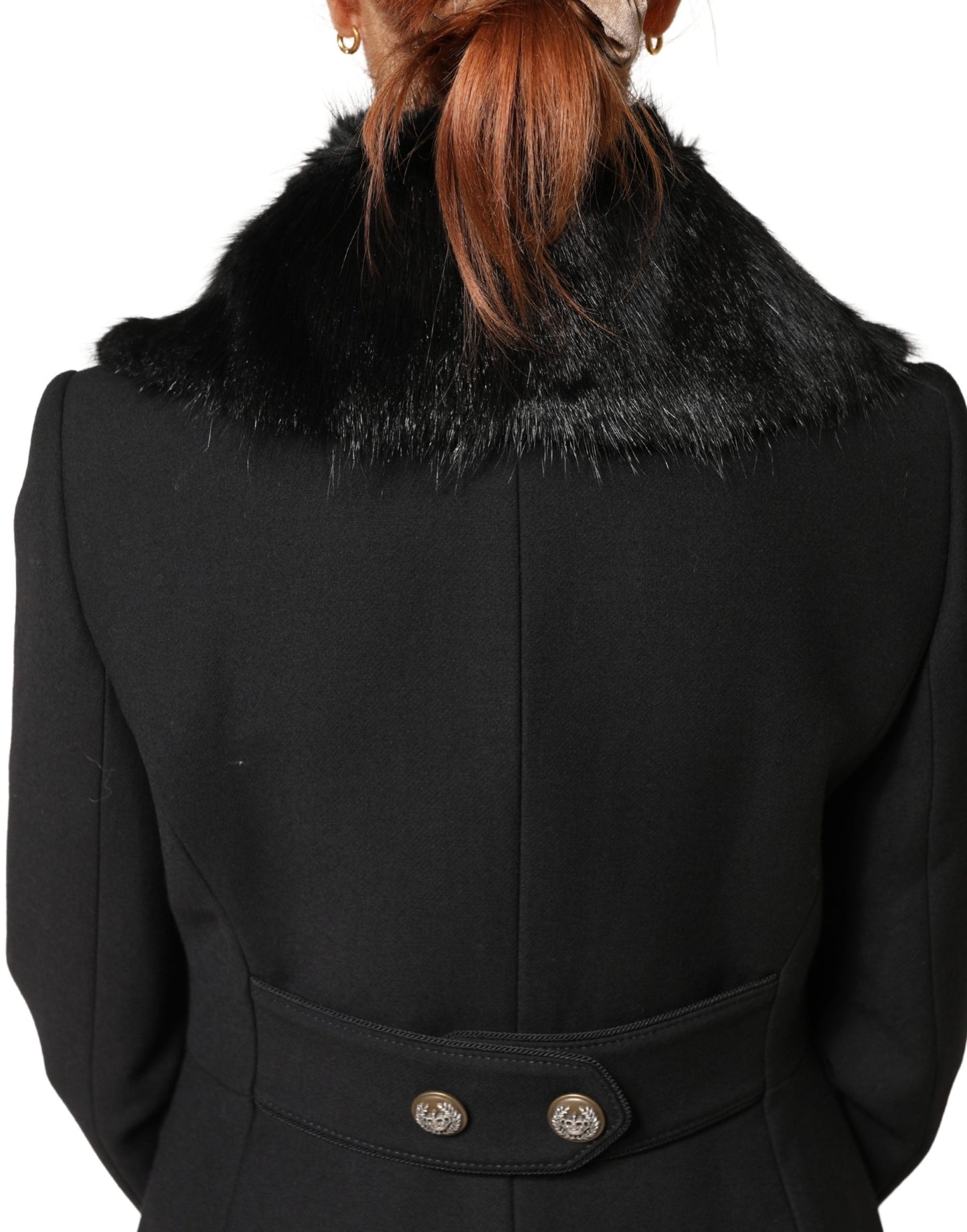 Dolce & Gabbana Black Fur Shawl Neck Wrap Cover Collar Scarf Curated Luxury Accessories by Orvyn