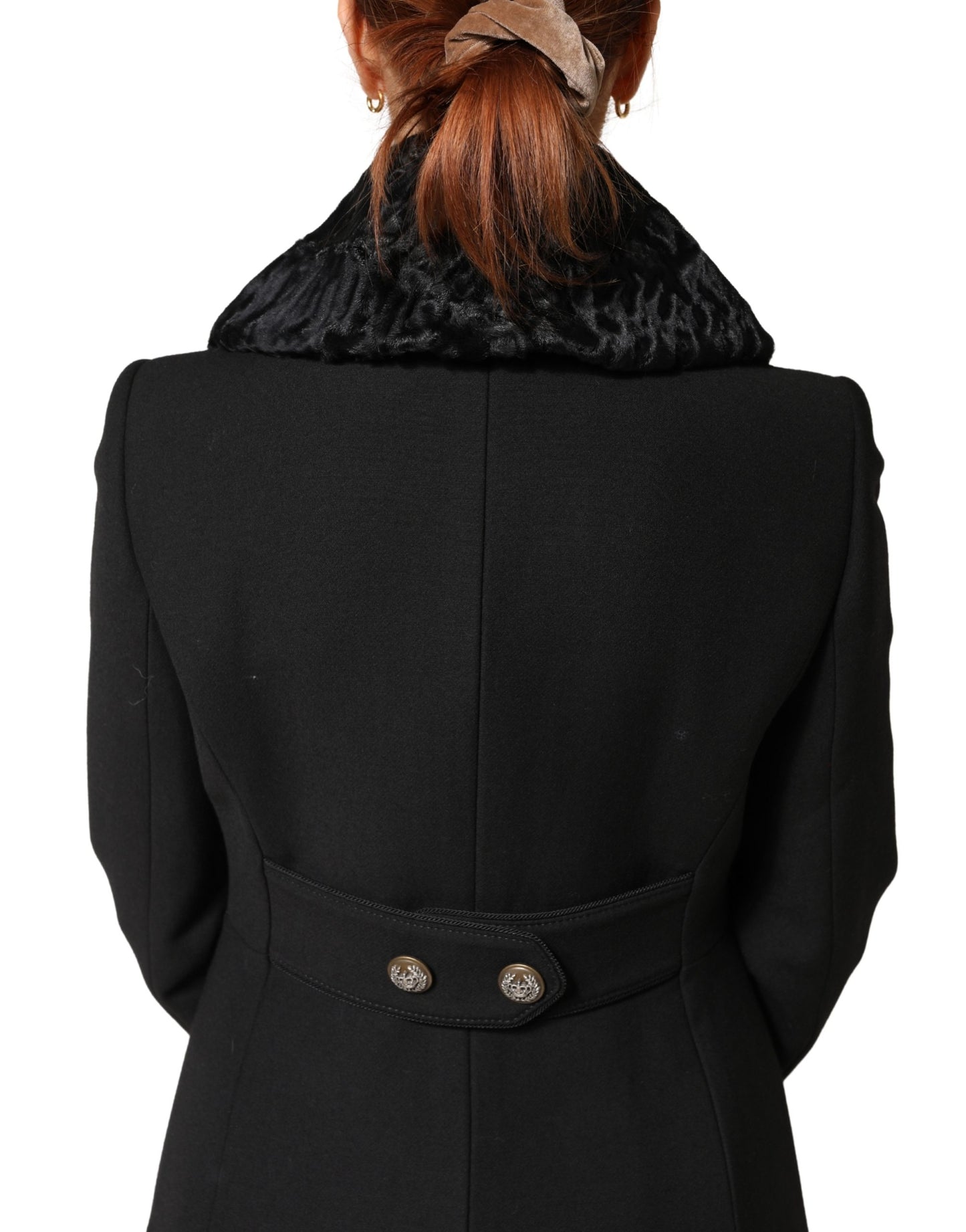 Dolce & Gabbana Black Lamb Fur Women Neck Warmer Winter Scarf Curated Luxury Accessories by Orvyn