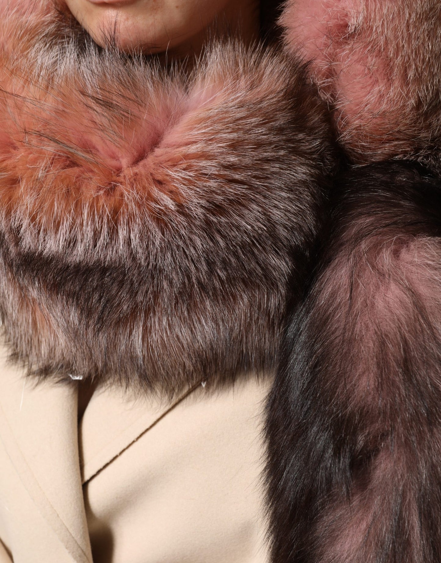 Dolce & Gabbana Pink Frost Fox Fur Neck Warmer Winter Scarf Curated Luxury Accessories by Orvyn