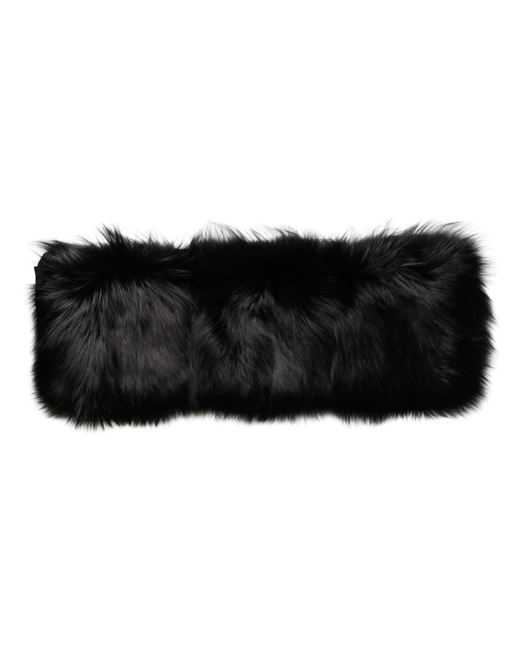 Dolce & Gabbana Black Fur Shoulder Collar Wrap Shawl Scarf Curated Luxury Accessories by Orvyn