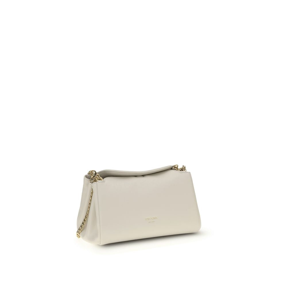 Prada White Calf Leather Bos Taurus Shoulder Bag Curated Luxury Accessories by Orvyn
