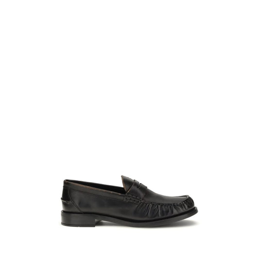 Prada Black Calf Leather Bos Taurus Slip-On Loafers Curated Luxury Accessories by Orvyn