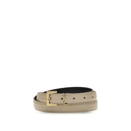 Saint Laurent Beige Cassandre Slim Belt