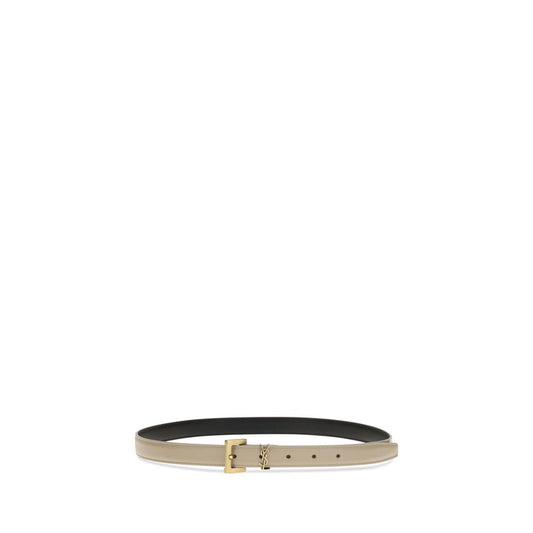 Saint Laurent Beige Cassandre Slim Belt