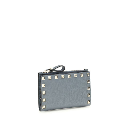 Valentino Garavani Blue Calf Leather Bos Taurus Wallet Curated Luxury Accessories by Orvyn