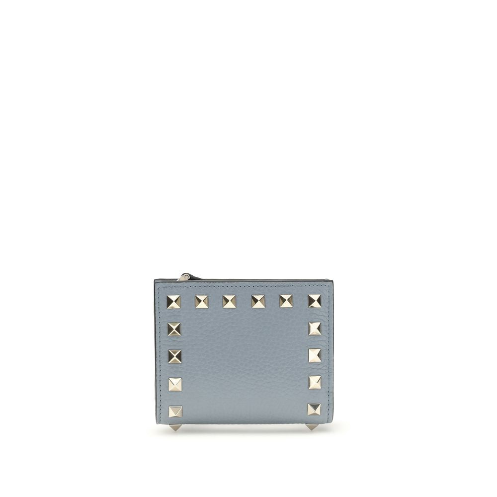 Valentino Garavani Blue Calf Leather Bos Taurus Wallet Curated Luxury Accessories by Orvyn