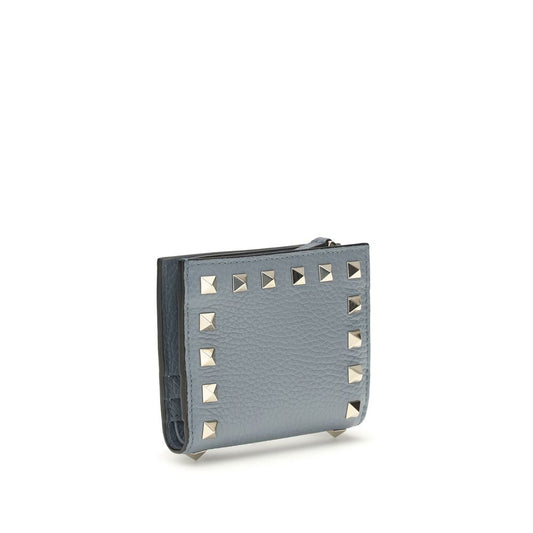 Valentino Garavani Blue Calf Leather Bos Taurus Wallet Curated Luxury Accessories by Orvyn