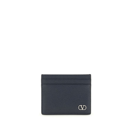Valentino Garavani Blue Calf Leather Bos Taurus Wallet Curated Luxury Accessories by Orvyn