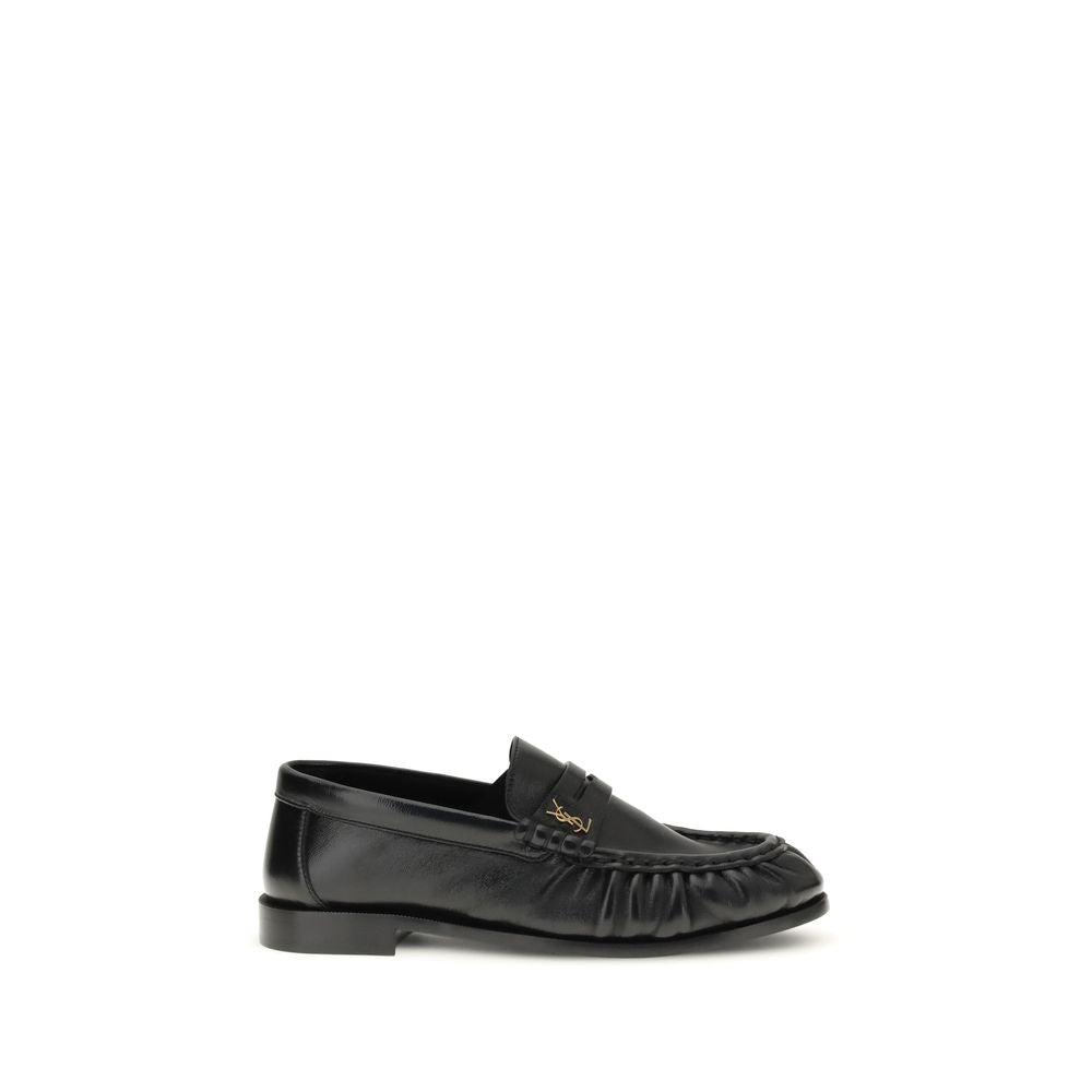 Saint Laurent Black Lamb Ovis Aries Aries Slip-On Loafers Curated Luxury Accessories by Orvyn