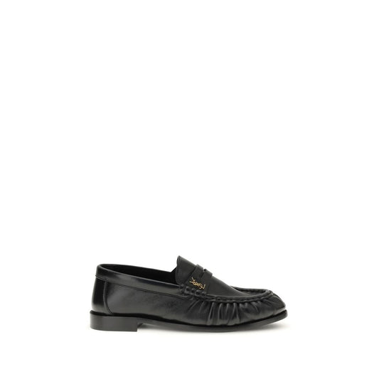 Saint Laurent Black Lamb Ovis Aries Aries Slip-On Loafers Curated Luxury Accessories by Orvyn