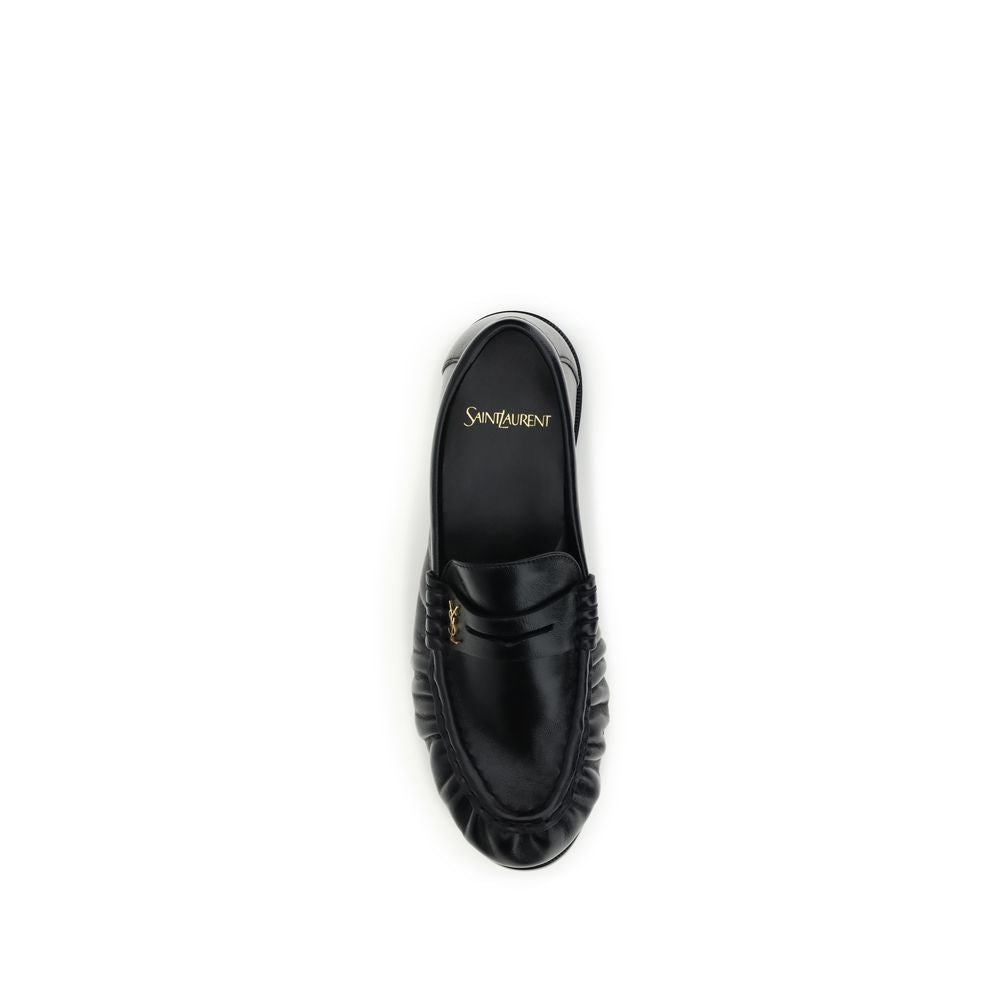 Saint Laurent Black Lamb Ovis Aries Aries Slip-On Loafers Curated Luxury Accessories by Orvyn