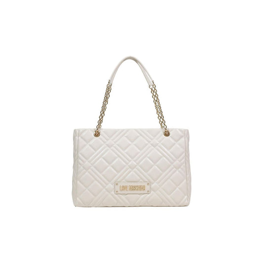 Love Moschino Beige Polyethylene Handbag Curated Luxury Accessories by Orvyn