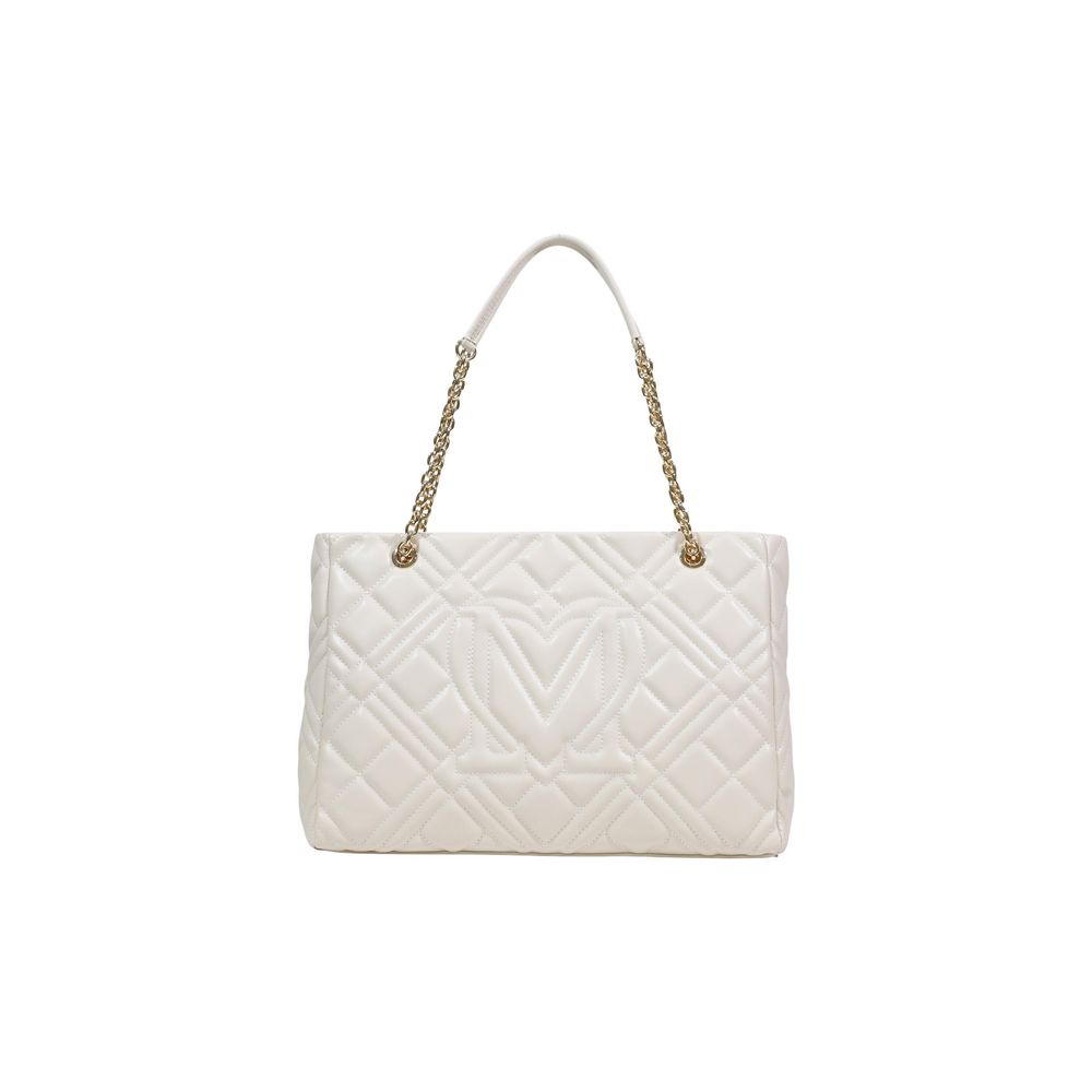 Love Moschino Beige Polyethylene Handbag Curated Luxury Accessories by Orvyn