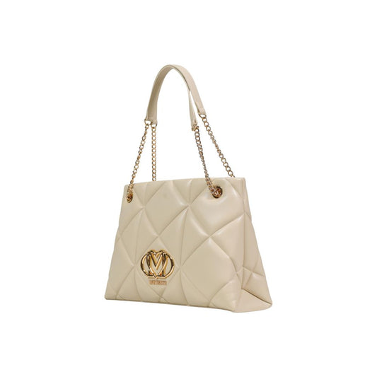 Love Moschino Beige Artificial Leather Handbag Curated Luxury Accessories by Orvyn