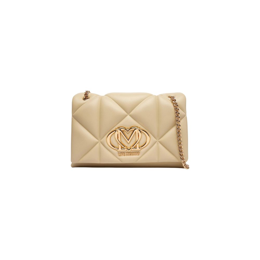 Love Moschino Beige Artificial Leather Handbag Curated Luxury Accessories by Orvyn