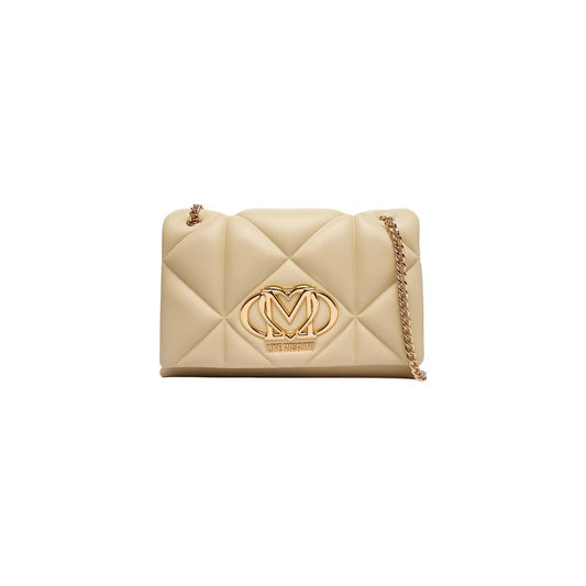 Love Moschino Beige Artificial Leather Handbag Curated Luxury Accessories by Orvyn