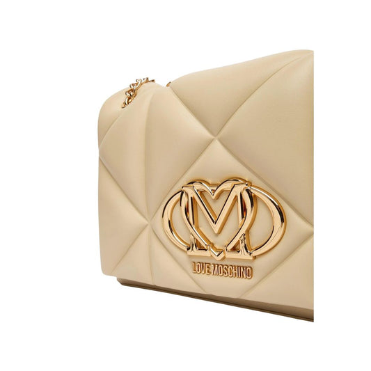 Love Moschino Beige Artificial Leather Handbag Curated Luxury Accessories by Orvyn