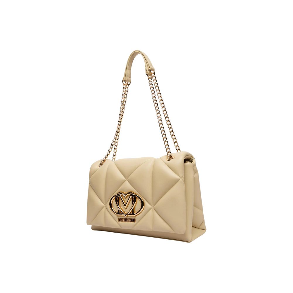 Love Moschino Beige Artificial Leather Handbag Curated Luxury Accessories by Orvyn