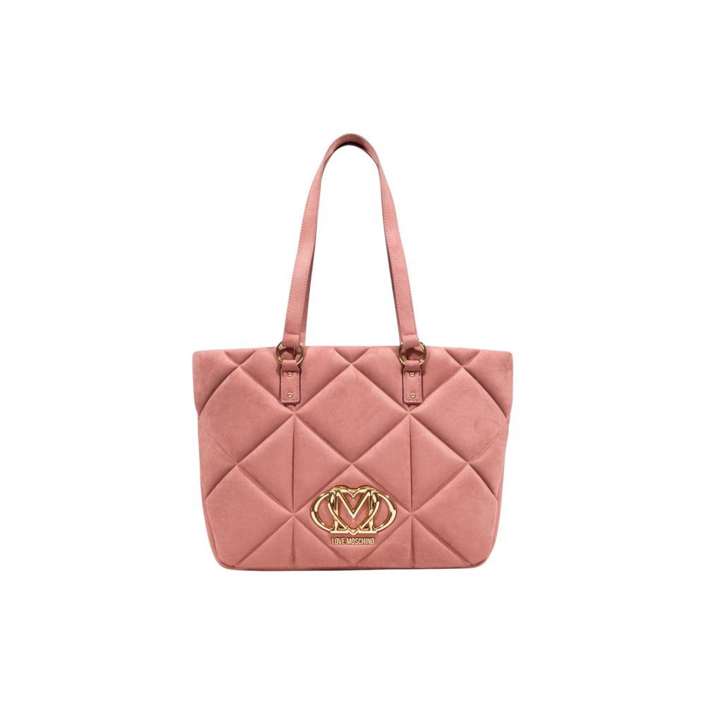 Love Moschino Pink Suede Leather Handbag Curated Luxury Accessories by Orvyn