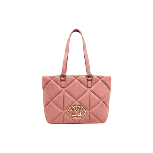 Love Moschino Pink Suede Leather Handbag Curated Luxury Accessories by Orvyn