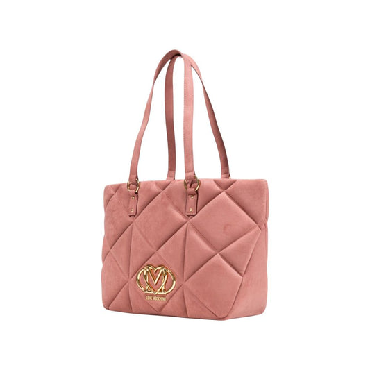 Love Moschino Pink Suede Leather Handbag Curated Luxury Accessories by Orvyn