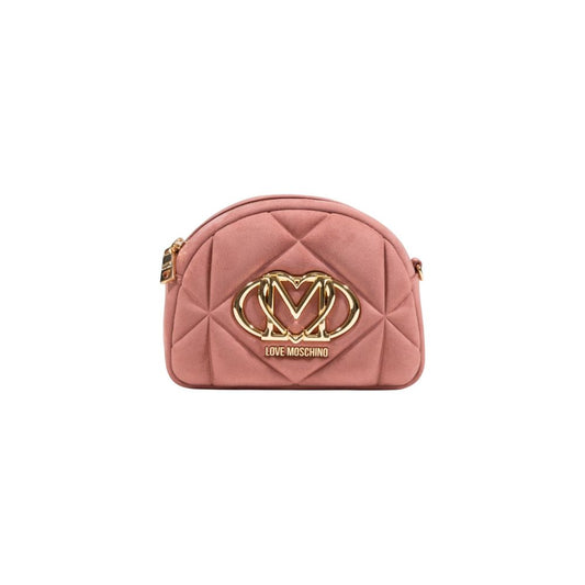 Love Moschino Pink Suede Leather Handbag Curated Luxury Accessories by Orvyn