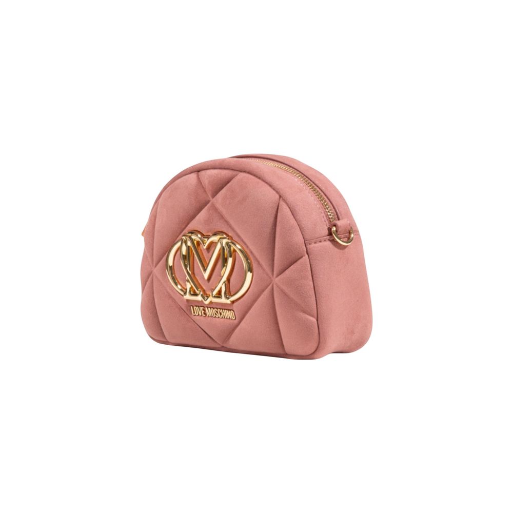 Love Moschino Pink Suede Leather Handbag Curated Luxury Accessories by Orvyn