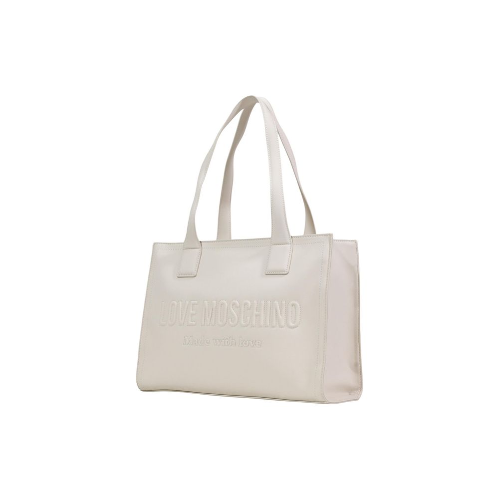 Love Moschino Beige Polyethylene Handbag Curated Luxury Accessories by Orvyn