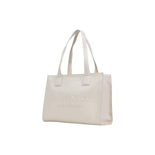 Love Moschino Beige Polyethylene Handbag Curated Luxury Accessories by Orvyn
