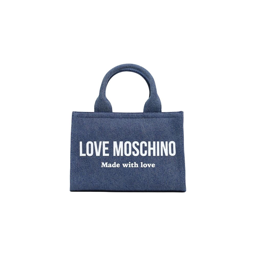 Love Moschino Blue Cotton Handbag Curated Luxury Accessories by Orvyn