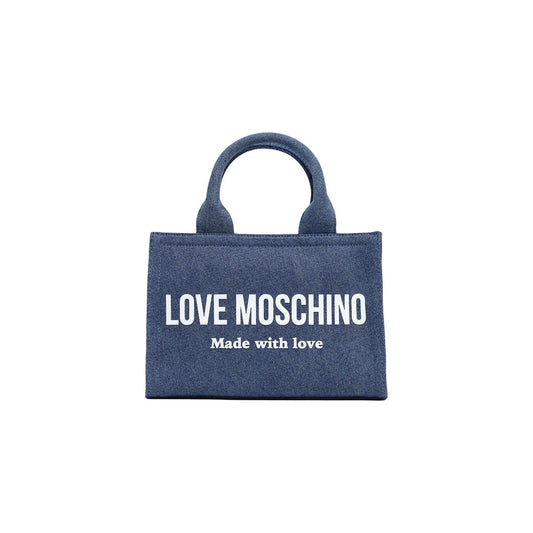 Love Moschino Blue Cotton Handbag Curated Luxury Accessories by Orvyn