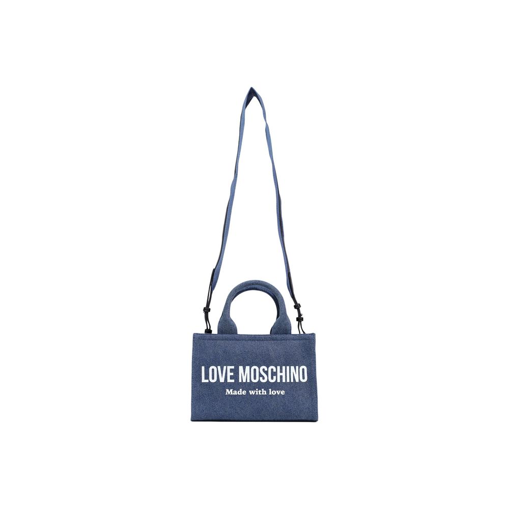 Love Moschino Blue Cotton Handbag Curated Luxury Accessories by Orvyn