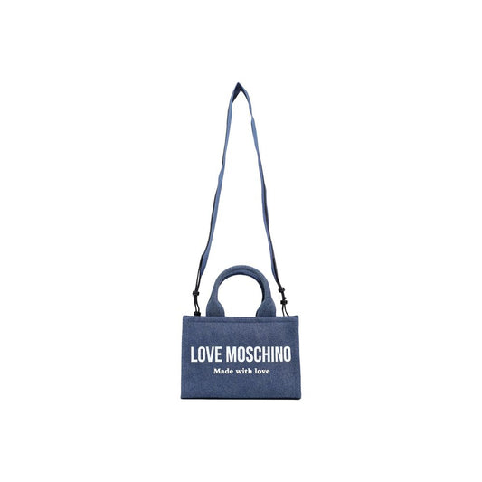 Love Moschino Blue Cotton Handbag Curated Luxury Accessories by Orvyn