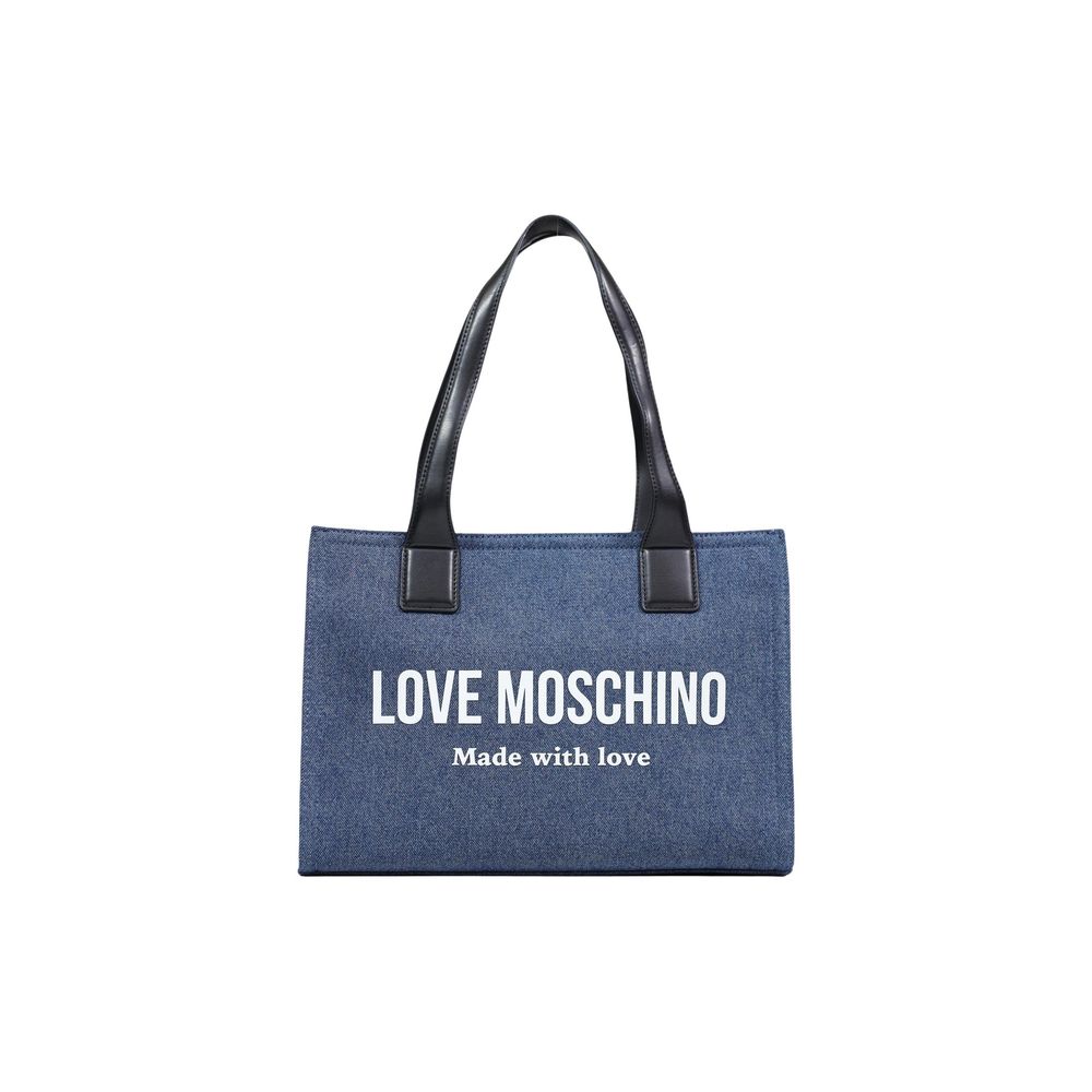 Love Moschino Blue Cotton Handbag Curated Luxury Accessories by Orvyn