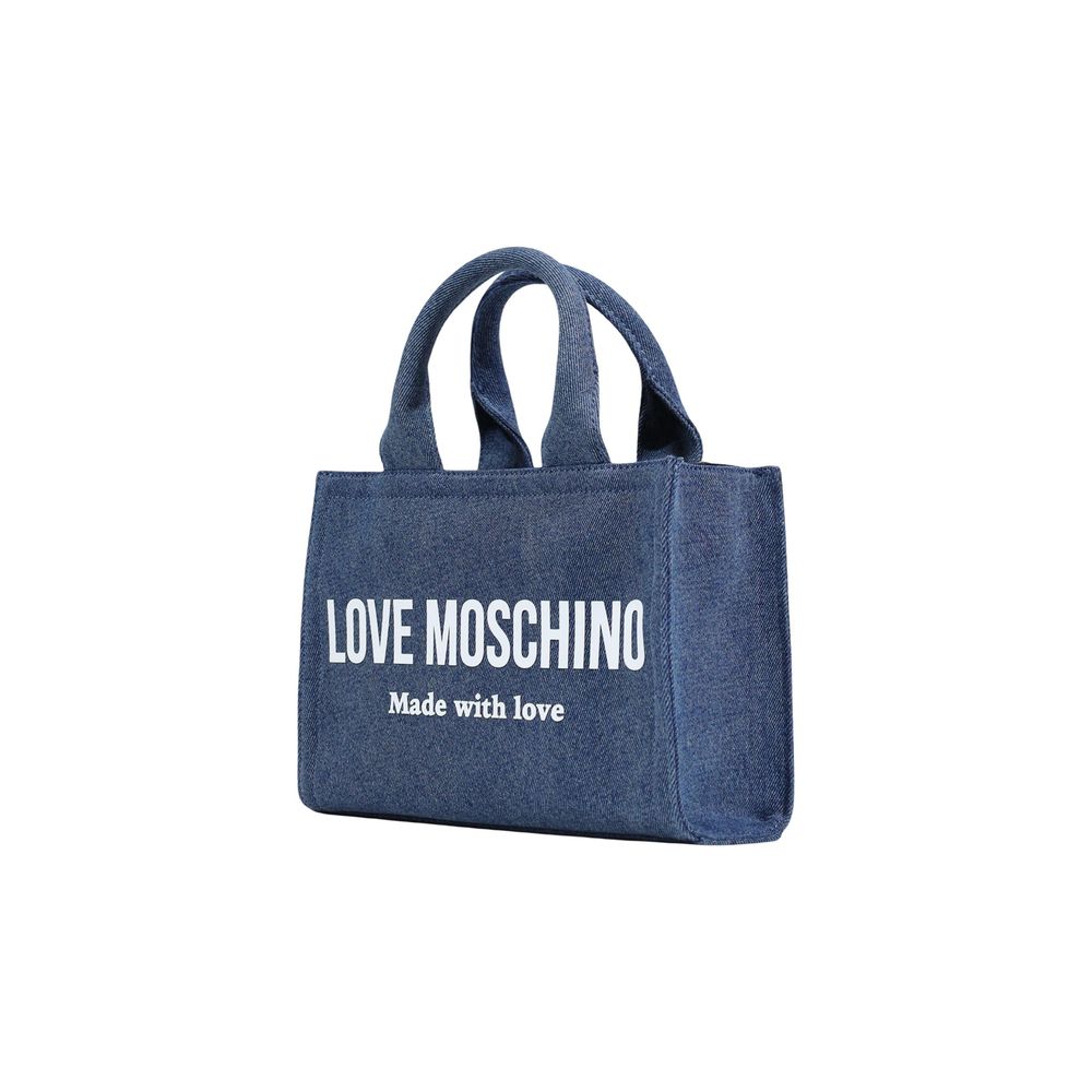 Love Moschino Blue Cotton Handbag Curated Luxury Accessories by Orvyn