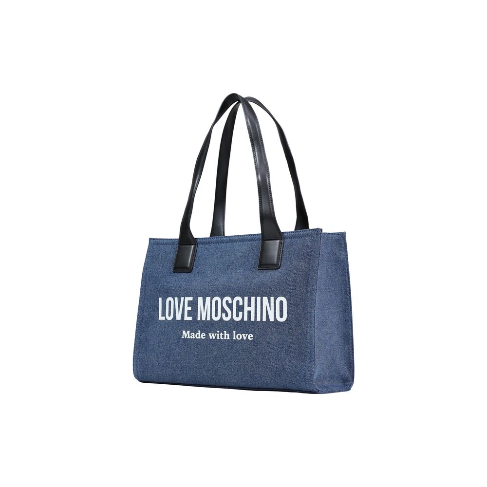 Love Moschino Blue Cotton Handbag Curated Luxury Accessories by Orvyn