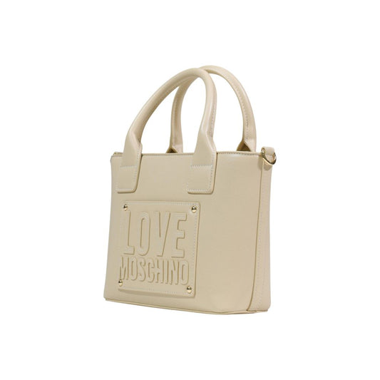Love Moschino Cream Polyethylene Handbag Curated Luxury Accessories by Orvyn